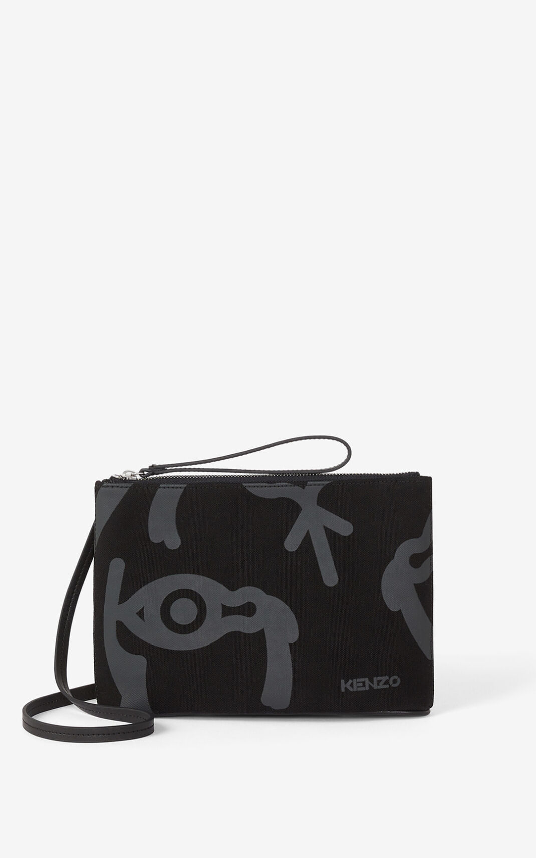 Sac Bandoulière Kenzo Arc Toile pouch and shoulder strap Homme Noir | PBIZ-97036